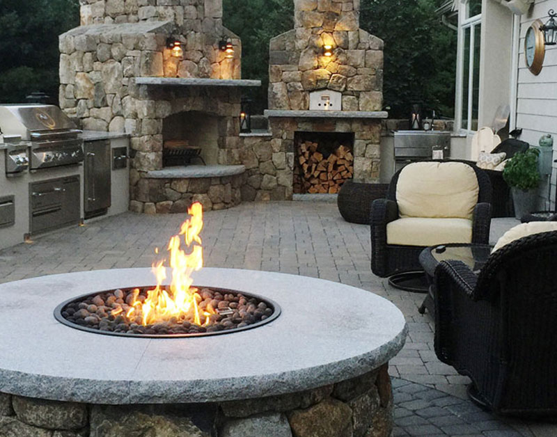 Outdoor kitchen and firepit