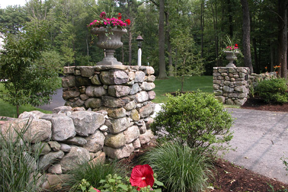 Older stone wall that has been restored